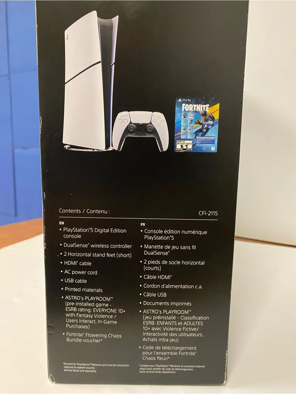 Sony PS5 Fortnite flowering chaos bundle Digital 825GB new in open box, WHITE